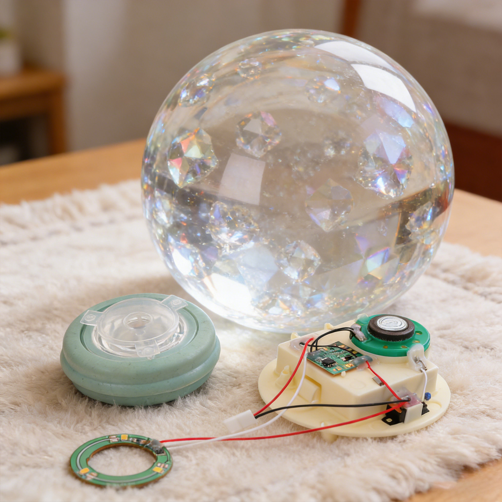 Snow Globe Musical - ชุดประกอบลูกโลกหิมะ DIY พร้อมกลไกดนตรี ไฟ กล่องแบตเตอรี่ ฝาปิด