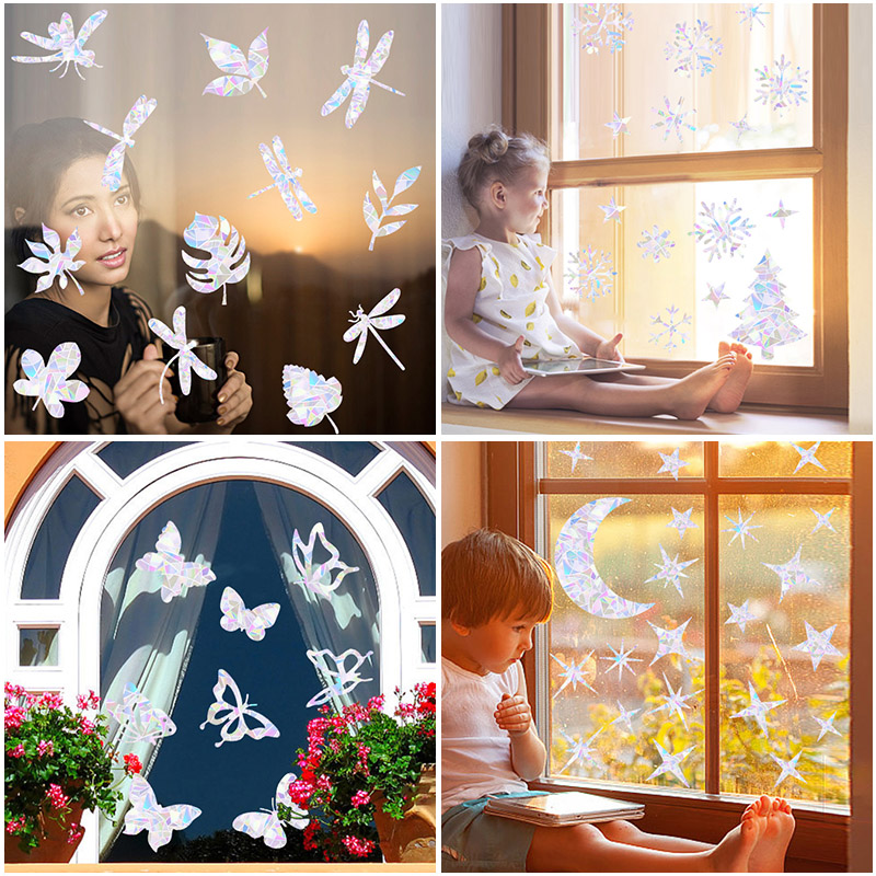สติกเกอร์ติดกระจกสีรุ้งสำหรับฤ - Snowflake Window Decal บทวิจารณ์และราคา
