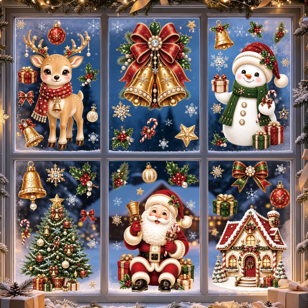 สติ๊กเกอร์ติดหน้าต่างคริสต์มาส - Snowflake Window Decal บทวิจารณ์และราคา